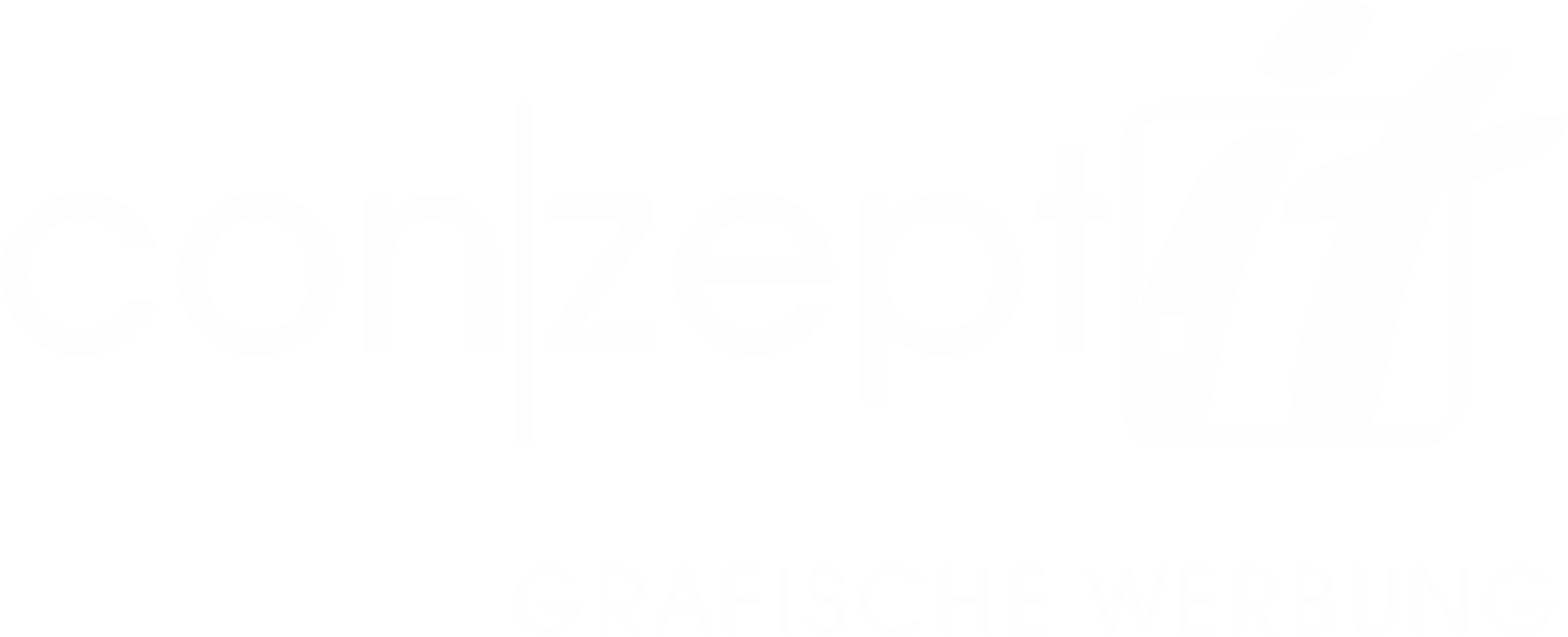 „Conzept it“-Logo mit modernem Schriftzug und dem Slogan „Grafische Werbung“ in elegantem, minimalistischen Design.